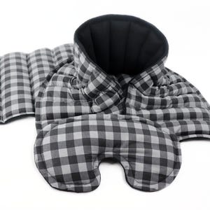 Relaxation Gift Set for Heat Therapy & Comfort. Microwave Rice Heating Pad, Neck Wrap and Eye Pillow 4- Buffalo Check