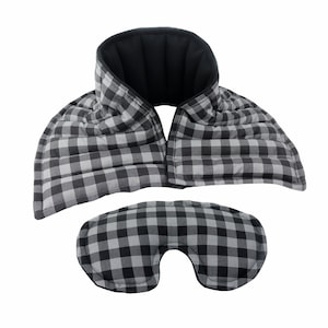Neck Heating Pad and Eye Pillow Gift Set. Heat Therapy provides Relief, Relaxation and Comfort. Reusable, Microwavable Flax Rice Heating Pad