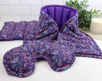Heating Pad Gift Set. Microwavable Neck Warmer, Eye Pillow & Multipurpose Pack.