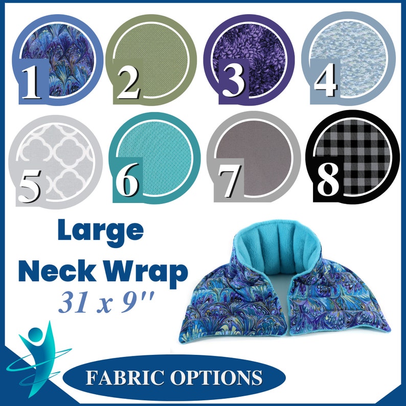 Heated Neck Wrap for Relaxation. Microwaveable Rice Heating Pad or Cool Pack. Get Well or Wellness Gift. image 2