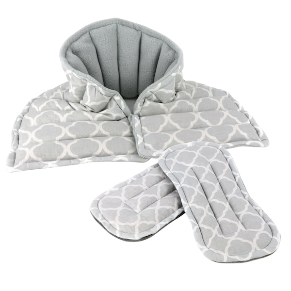 Unique Gift Set for Relaxation and Relief due to Discomfort. Microwave Neck Wrap & Foot Warmers.  (Set and Fabric Options Available)