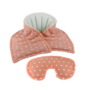 Microwave Heating Pad Gift Set! Includes Lg. Heated Neck Wrap with matching Eye Pillow. Natural Relief made with Flaxseed Rice Blend.