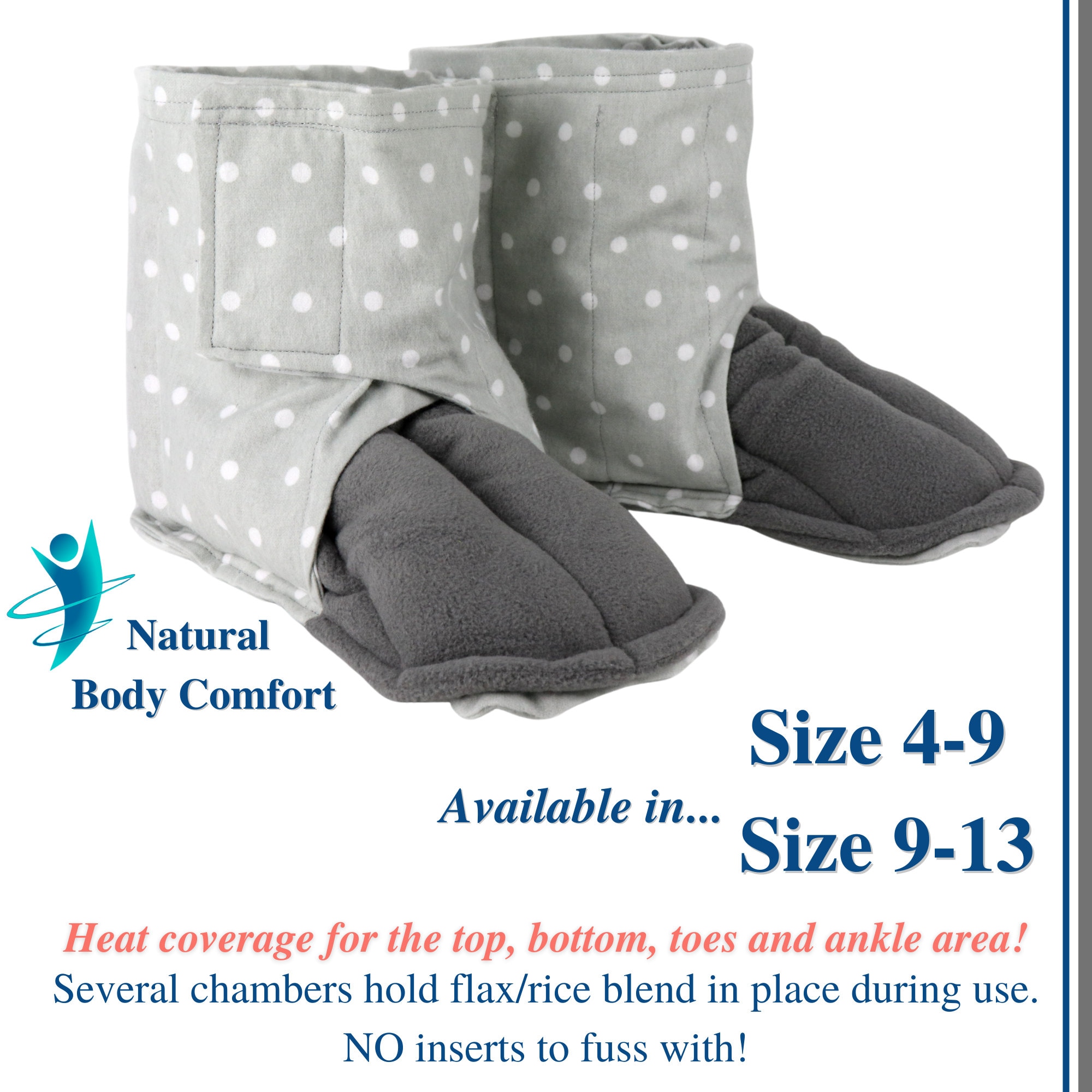 Microwavable Heated Slipper Booties. Heating Pad for Foot Pain Etsy