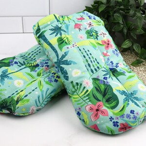 Heat Therapy Hand Warming Mitts. Microwaveable Flax & Rice Bag. (Set of 2) 9- Tropical Comfort