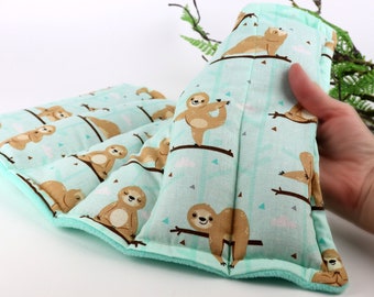 Sloth Print Flax Heating Pad: Microwavable, Chilled Comfort, 17x10"