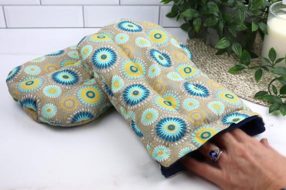 Heat Therapy Hand Warming Mitts. Microwaveable Flax & Rice Bag. (Set of 2)