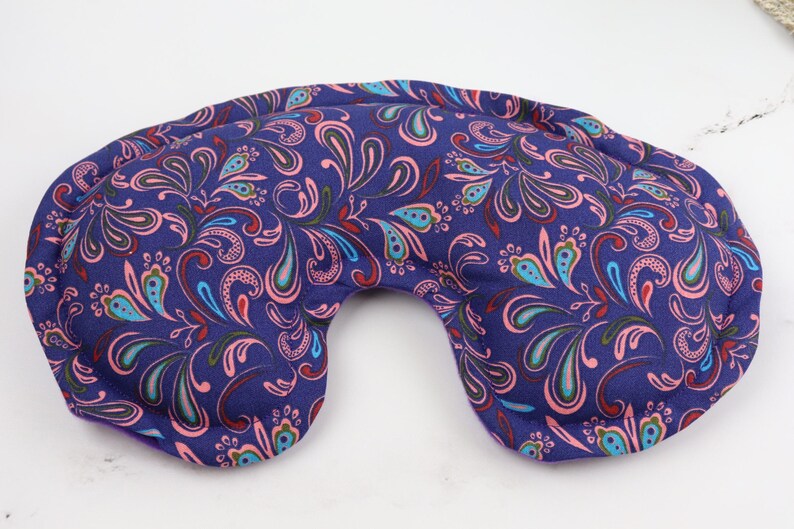Weighted Eye Pillow filled with Flaxseed & Rice. Microwave Heating Pad or Cool Compress. Self Care, Yoga Eye Pillow, FREE Shipping! 2- Purple Peace