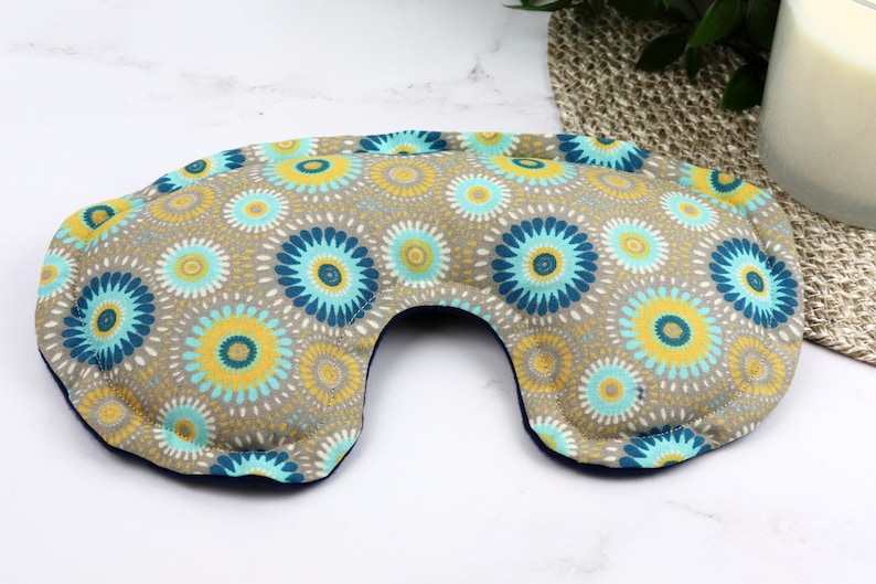 Weighted Eye Pillow filled with Flaxseed & Rice. Microwave Heating Pad or Cool Compress. Self Care, Yoga Eye Pillow, FREE Shipping! 6- Restful Medallion