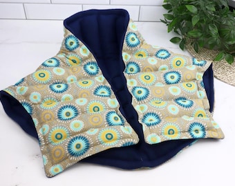 Rice Heating Pad for Neck, Shoulder and Back. Microwavable XL Flax and Rice filled Wrap with Soothing Moist Heat for Relaxation and Comfort!