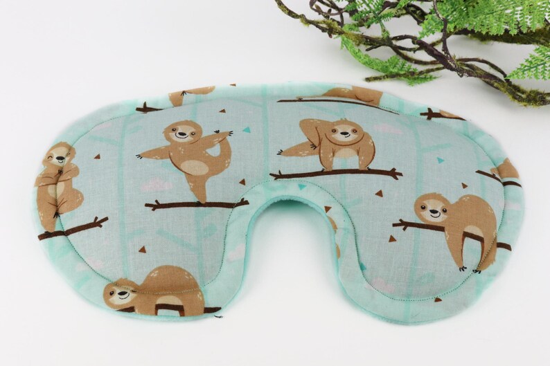 Weighted Eye Pillow filled with Flaxseed & Rice. Microwave Heating Pad or Cool Compress. Self Care, Yoga Eye Pillow, FREE Shipping! 7- Yoga Sloth