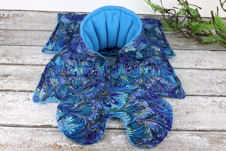 Relaxation Gift Set. Microwave Neck Wrap, Large Heating Pad & Eye Pillow. Fabric and Set Options Available image 1