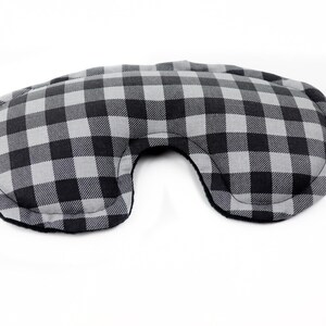 Weighted Eye Pillow filled with Flaxseed & Rice. Microwave Heating Pad or Cool Compress. Self Care, Yoga Eye Pillow, FREE Shipping! 4- Black/Gray Check
