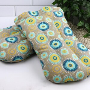 Heat Therapy Hand Warming Mitts. Microwaveable Flax & Rice Bag. (Set of 2) 6- Restful Medallion