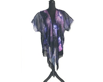 Ombre kimono jacket Ocean Jellyfish Print Fringe Kimono | Etsy Ombre kimono jacket Ocean Jellyfish Print Fringe Kimono | Etsy