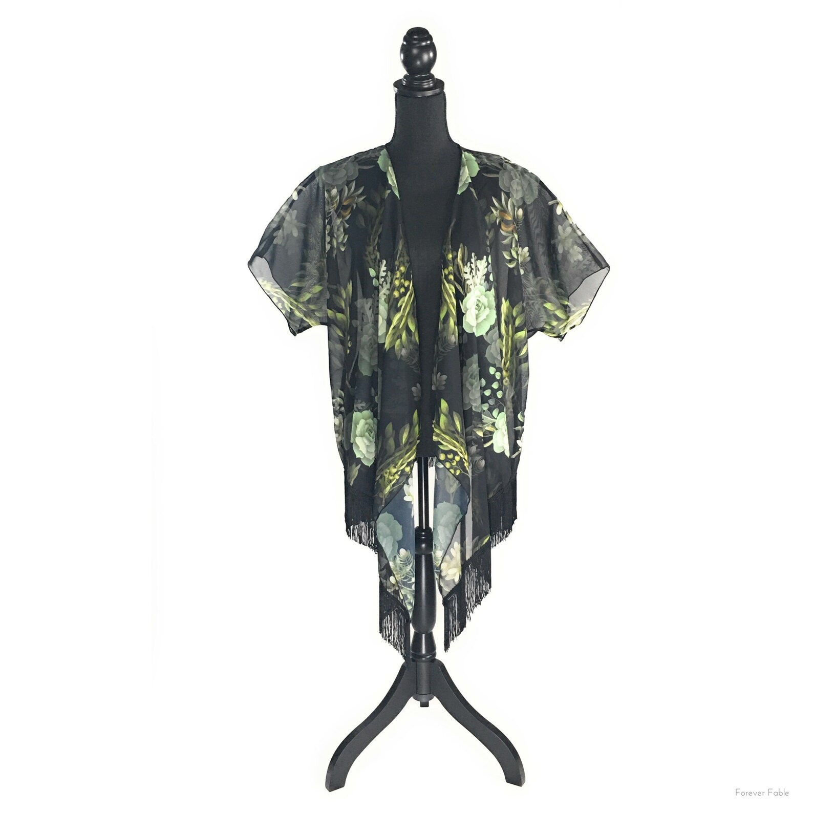 Succulents Herbs Floral Kimono /sheer Chiffon Kimono Robe /summer