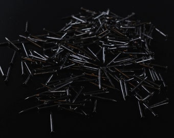 1000 Stück schwarze Nägel # 18 x 1/2 "- 3/4" (1,2x13-25 mm) Rosettenstifte, String Art, dekorative glänzende Verschlüsse, polierter runder Kopf PD