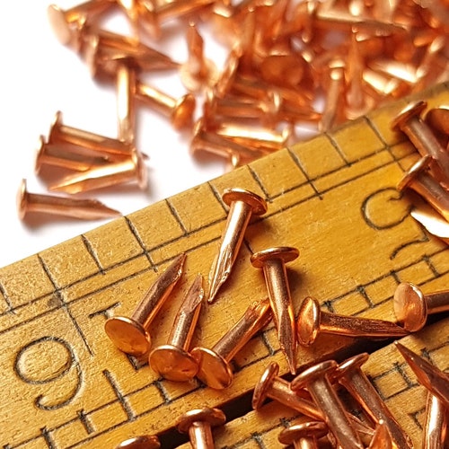 Copper Plated Escutcheon Pins Nails Brads. 200pcs 813mm Etsy
