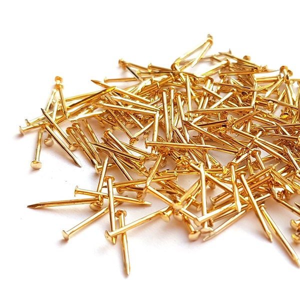 1000 stks #18 x 1 "/ 1,2x25mm Rozet Pins Nagels, Messing Verguld, Gouden. String Art Nagels