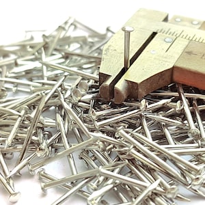 1000 pezzi #18 x 1" - 1,2x25mm Chiodi per stemma, placcati in nichel, string art in argento