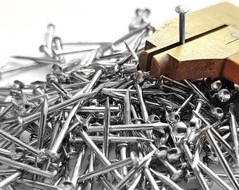 1000pcs #18 x 5/8" - 1,2x15mm Escutcheon Pins Nails, Nickel Plated, Silver String Art PD