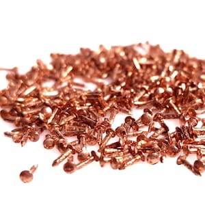 300pcs 5mm, 0.2&quot;, 7/32&quot; Copper plated Escutcheon Pins, Pink color Nails, Brads