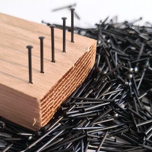 1000 Stück schwarze Nägel # 18 x 1/2 "- 3/4" (1,2x13-25 mm) Rosettenstifte, String Art, dekorative glänzende Verschlüsse, polierter runder Kopf PD Bild 9