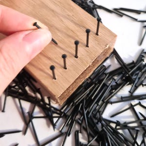 1000 Stück schwarze Nägel # 18 x 1/2 "- 3/4" (1,2x13-25 mm) Rosettenstifte, String Art, dekorative glänzende Verschlüsse, polierter runder Kopf PD Bild 6