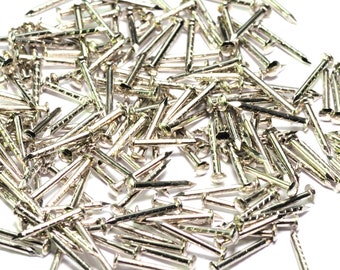 500pcs #17x1/2" 1,4x13mm Escutcheon Pins Nails, Nickel Plated, Silver. Round Head Deco Nails
