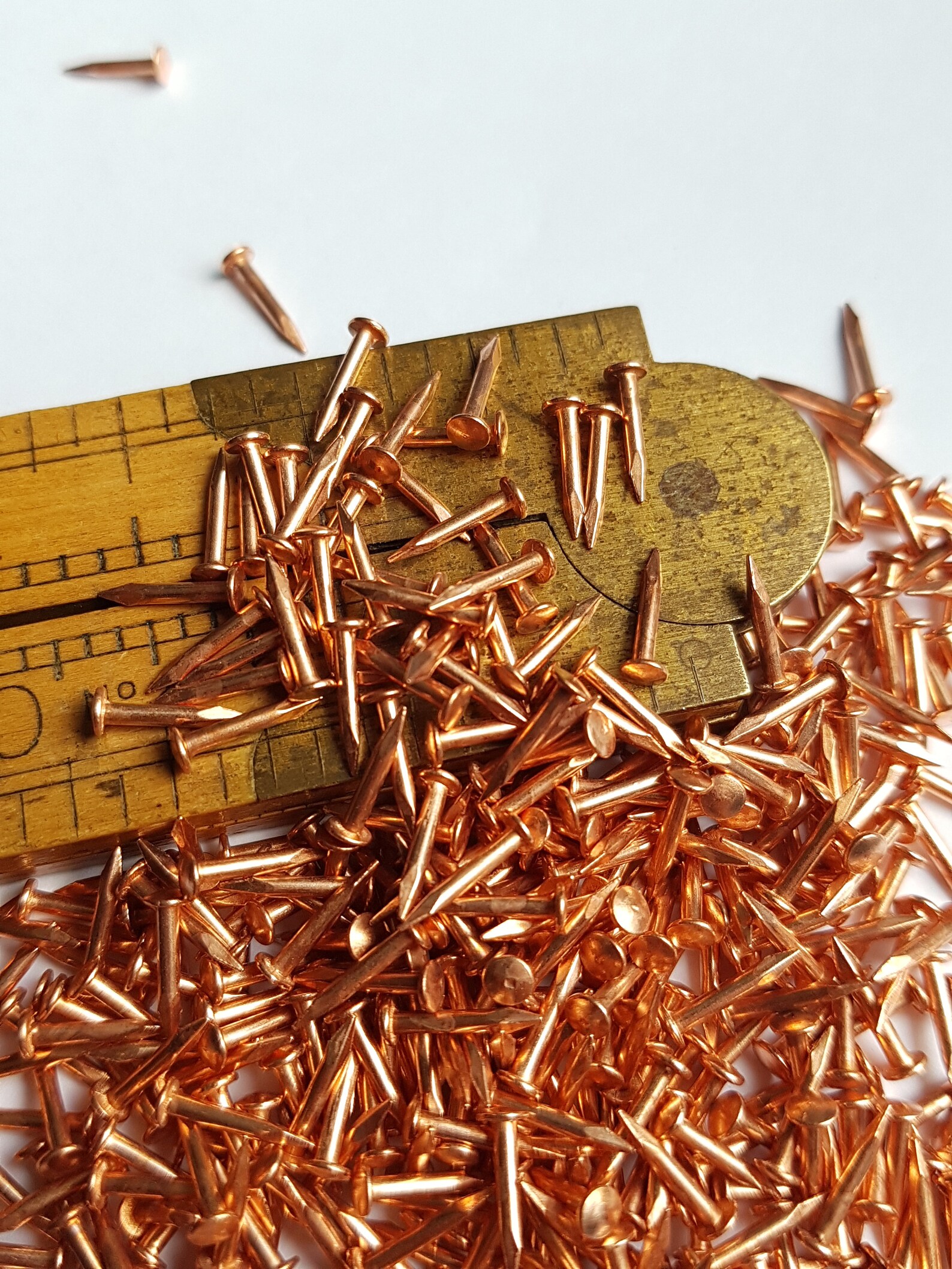 Copper Plated Escutcheon Pins Nails Brads. 200pcs 813mm Etsy