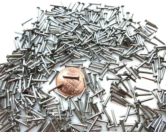 Stainless Steel Nails 5/16"- 1 3/8" x #17 (1.4x 8-35mm) Rust-resistant, Decorative Inox Fasteners, Polished Flat Head- 200 and 500pcs PE2