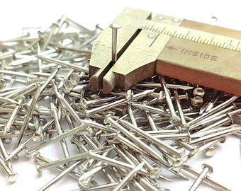 Stainless Steel Nails 5/16"- 1 3/8" x #17 (1.4x 8-35mm) Flat and Round Head, Rust-resistant, Inox Fasteners - 200pcs and 500pcs PE2