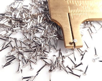 400 pcs Tiny Nickel plated Nails, Pins, Brads. 0,8x6mm flat head #21 x 1/4"