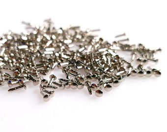 300pcs 5mm, 0.2 ", 7/32" épingles d'écusson plaquées nickel, clous de couleur argent, Brads