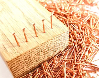 300pcs Tiny Copper Rose Nails #19 (fi 1,0) 3/16" - 5/8" (5 - 16mm long) Copper, Pink Gold, Rose - Coated  Pins for String Art, Miniature PA4