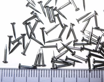 700 pcs Tacks Nails brads steel small 6mm long 4/16&quot; 0.8 shank for shoe repair, arts, craft