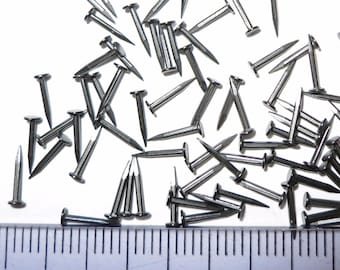 700 pcs Tacks Nails brads steel small 6mm long 4/16" 0.8 shank for shoe repair, arts, craft