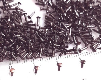 300pcs 5mm, 0.2", 7/32" Vintage Antique Old Copper Patina Escutcheon Pins Nails PA45