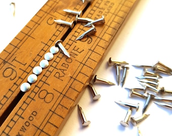 200pcs Various Colours Shiny Escutcheon Pins. 15# (1.4mm shank) 5/16"- 1/2" (8-13mm long), Tiny Nails, Sequin pins, Decorative Fasteners PE1