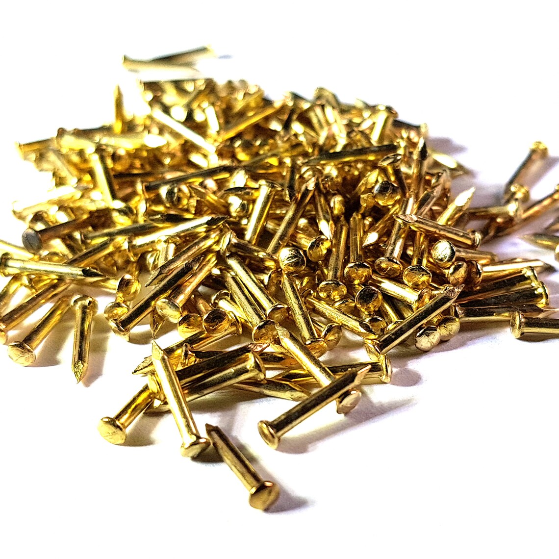 500pcs 17x3/8 14 X 10mm Escutcheon Pins Nails Brass Etsy