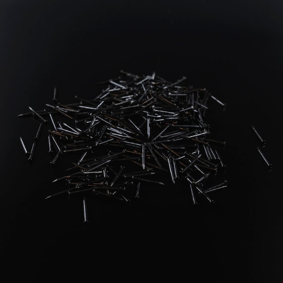 1000pcs BLACK Nails #18 x 1/2"- 3/4" (1,2x13-25mm) Escutcheon Pins, String Art, Decorative Shiny Fasteners, Polished Round Head PD