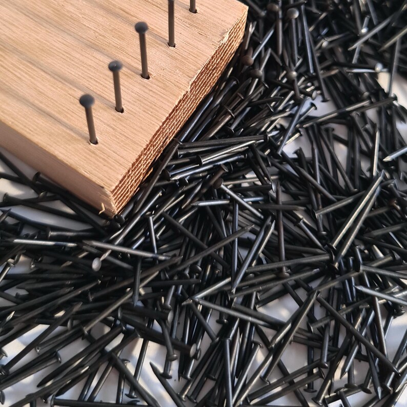 1000 Stück schwarze Nägel # 18 x 1/2 "- 3/4" (1,2x13-25 mm) Rosettenstifte, String Art, dekorative glänzende Verschlüsse, polierter runder Kopf PD Bild 8