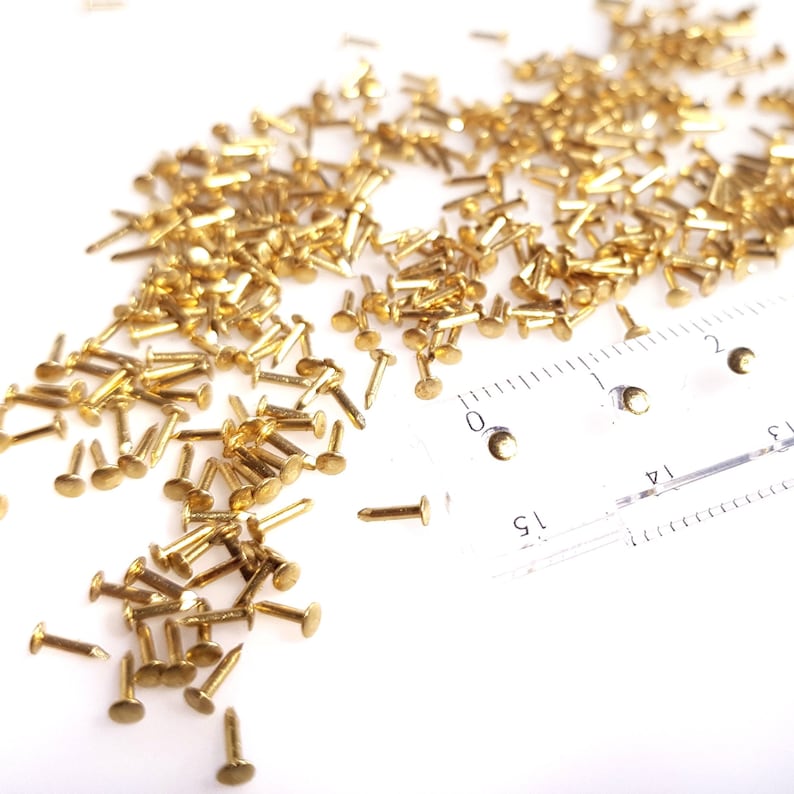 Solid Brass Escutcheon Pins 20 0.9x 525mm Tacks Nails Etsy