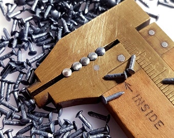 300pcs Vintage Antique Silver/ Nickel Patina Nails #19 (fi 1,0) 9/32" - 5/8" (7 - 16mm long) Escutcheon Pins, Brads. Nails for Dollhouse PA5