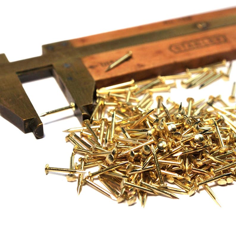 200pcs Solid Brass Tack Nails Brads Escutcheon Pins 1 X Etsy UK