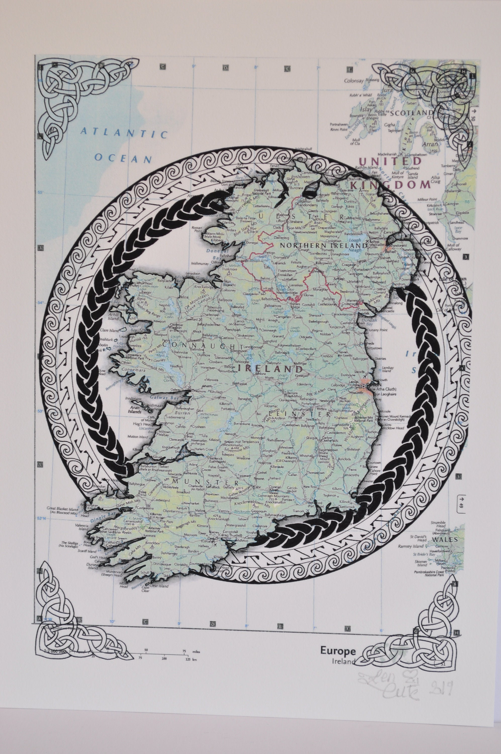 Illustrated Map of Ireland Map Art Giclee Print. Poster. Etsy Israel