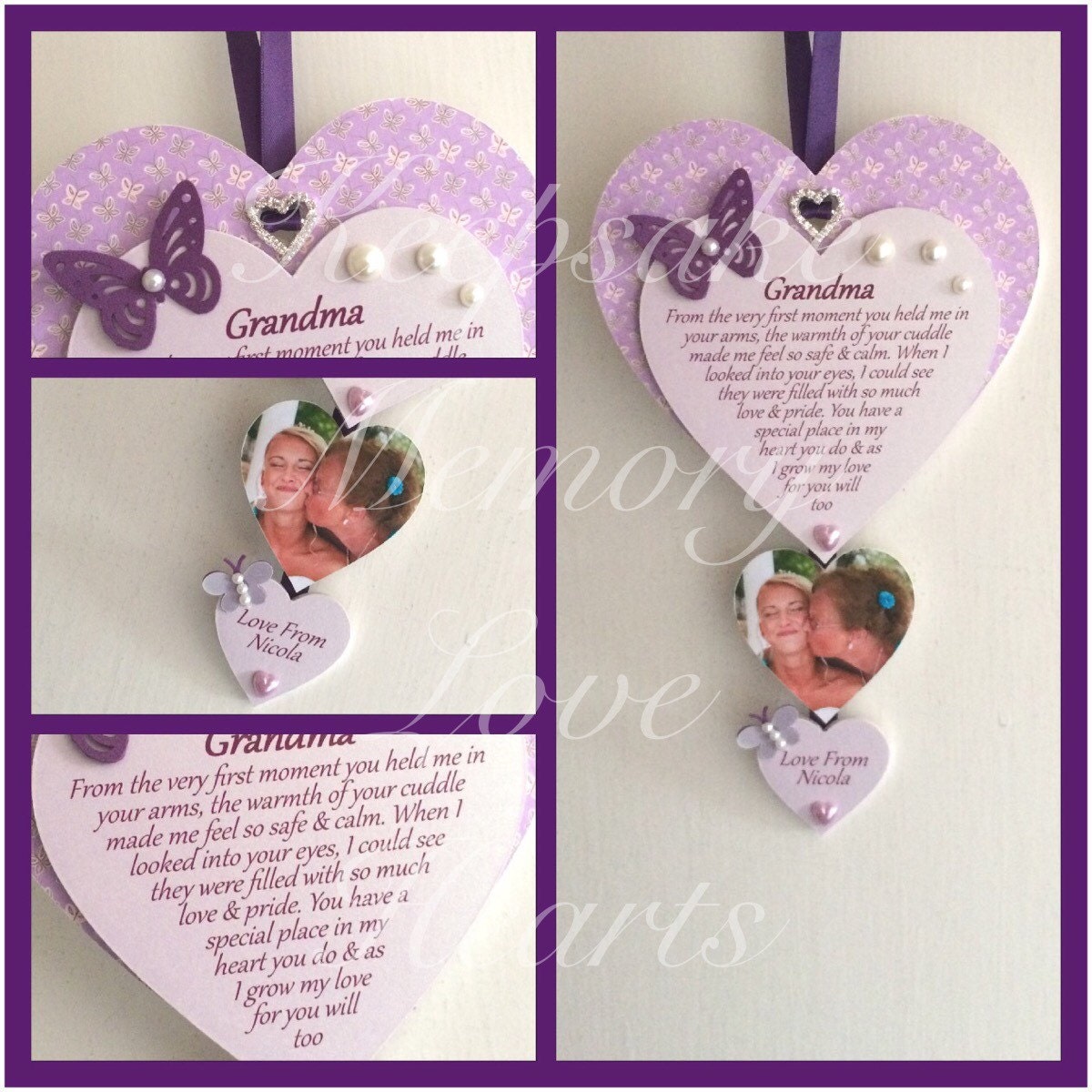 Gift for new grandparent personalised wooden keepsake heart Etsy