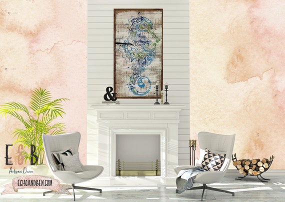 Seahorse Rustic Chic Decorative Wall Art - Rustic Chic Decor Wall Hanging Seahorse Rustic Chic Decorative Wall Art - Rustic Chic Decor Wall Hanging