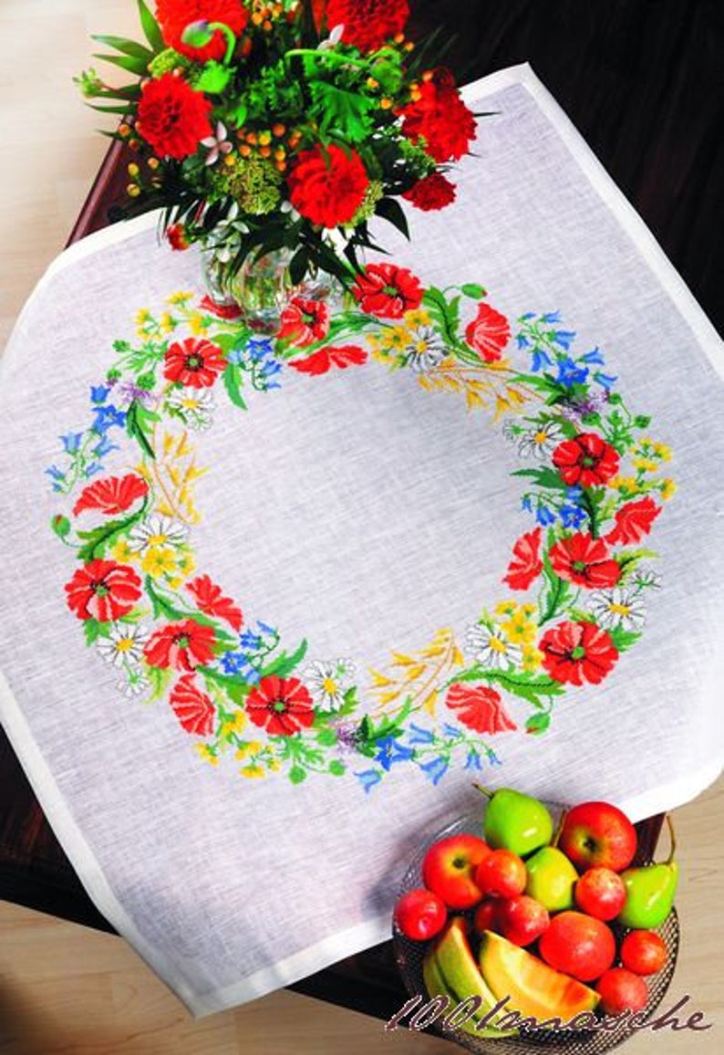 Permin tablecloth 82 x 82 cm poppy