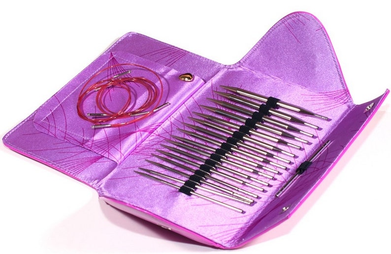 addiCLICK LACE LONG Case with 8 pairs of needle tips and accessories 760-7