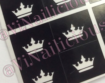 Crowns nail stencils